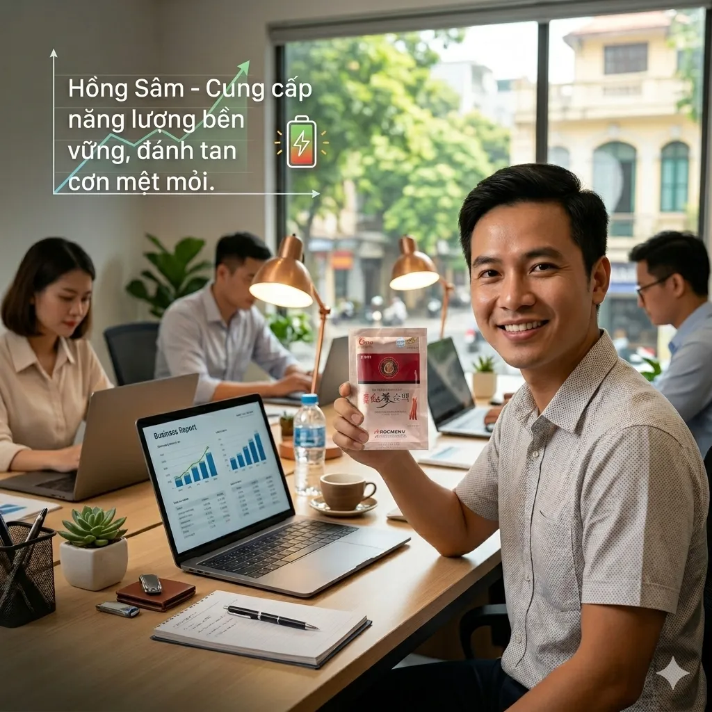 🧠 HỒNG SÂM – BÍ QUYẾT DUY TRÌ NĂNG LƯỢNG CHO NGƯỜI LÀM VIỆC TRÍ ÓC